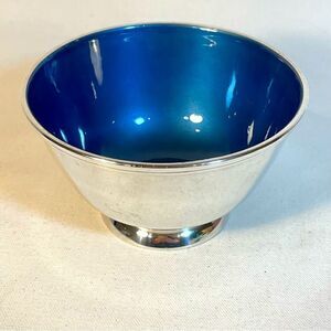 Towle Silver Plated Rich Blue Enamel Bowl 5" EP 5001 Mid 20th Century